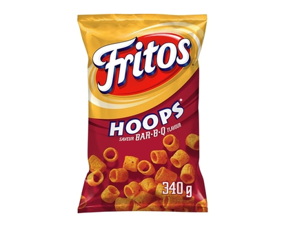 Fritos Hoops Bar-B-Q Flavour Corn Chips 340g - 340 G