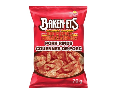 Baken-Ets Hot 'N Spicy Flavoured Pork Rinds (small bag) 70g - 70.0 G