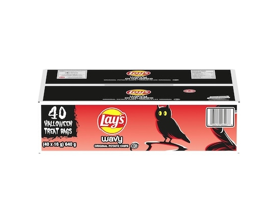 Lay's Wavy Original Potato Chips, 40 Halloween Treat Bags, 16 g each - 640.0 G