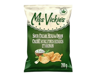 Miss Vickie's Sour Cream, Herb & Onion Kettle Cooked Potato Chips - 200 G