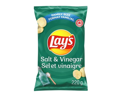 Lay's Salt & Vinegar flavoured potato chips - 220.0 G