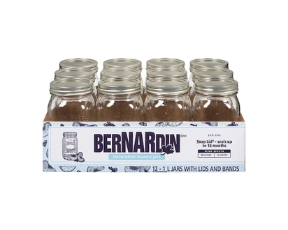 Bernardin 1L Decorative Wide Mouth Mason Jar - 12.0 L