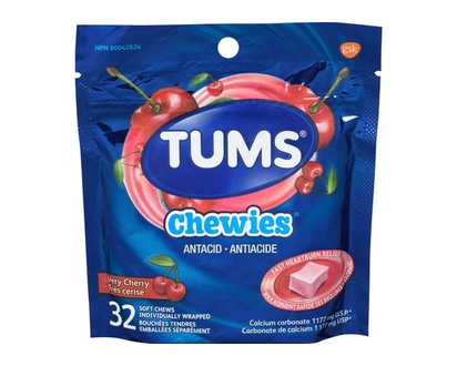 Tums Chewies Antacid, Very Cherry - 32.0 EA