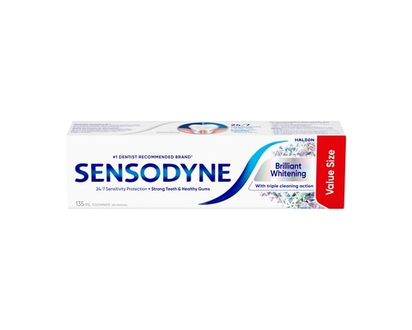 Sensodyne Brilliant Whitening Sensitive Toothpaste, Value Size - 135 ML
