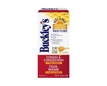 Buckley's Cough & Congestion + Sore Throat Syrup Soothing Mixture - 250.0 ML