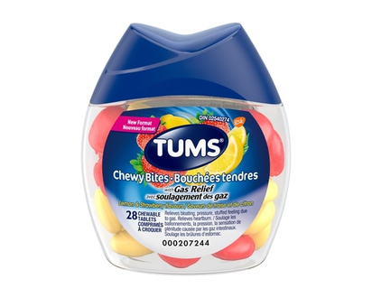 Tums Bouchées tendres avec soulagement des gaz - 28 CHA