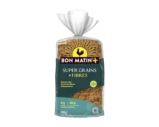 Bon Matin Pain avec grains entiers super grains + fibres - 600.0 G