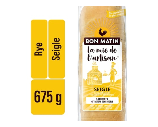 Bon Matin Pain de seigle la mie de l’artisan - 675.0 G