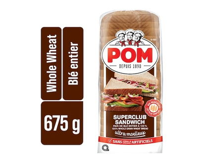 POM Pain à sandwich de blé entier à 100 % Superclub - 675.0 G