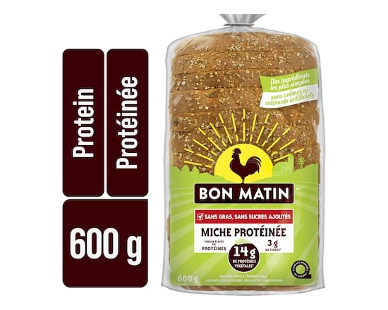 Bon Matin Miche protéinée sans sucre, sans gras ajoutés - 600.0 G