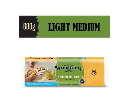 Armstrong Light Medium Cheddar Cheese - 600.0 G