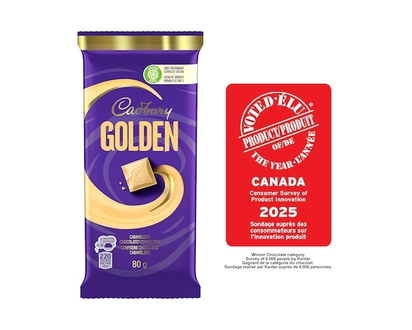 Cadbury Golden Caramelized White Chocolatey Candy Bar, 100% sustainably sourced cocoa - 80.0 G