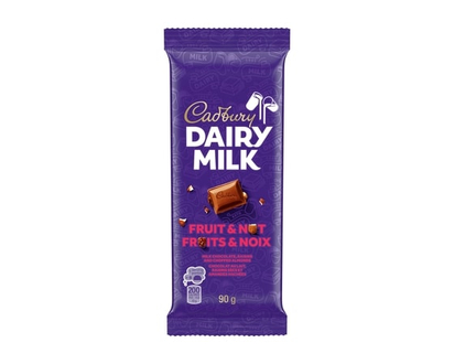 Cadbury DAIRY MILK Fruit & Nut Chocolate Bar, Raisins & Almonds - 90.0 G