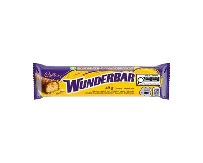 Cadbury WUNDERBAR Chocolatey Candy Bar, Individually Wrapped Treat, Sweet Treat - 49.0 G