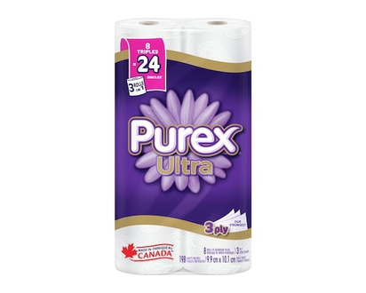 Purex 3 Ply Rolls Of Bathroom Tissue - 8.0 EA