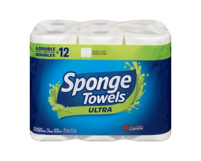 SpongeTowels Rouleaux doubles 2 épaisseurs - 6.0 EA