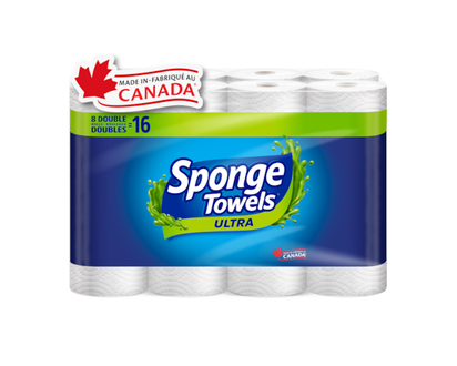 SpongeTowels Double Rolls 2 Ply - 8.0 EA