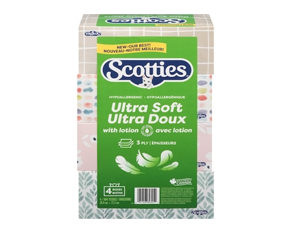 Scotties Ultra doux mouchoirs 3 épaisseurs avec lotion - 4.0 EA