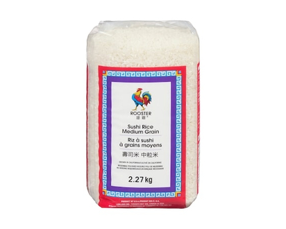 Rooster Riz à sushi à grains moyens - 2.27 KG