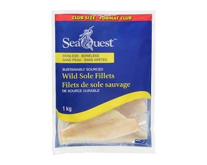 Seaquest Wild Sole Fillets Club Size - 1.0 KG