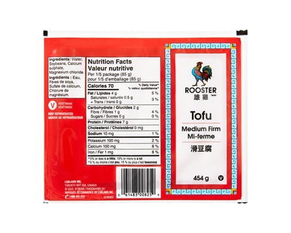 Rooster Medium Firm Tofu - 454.0 G