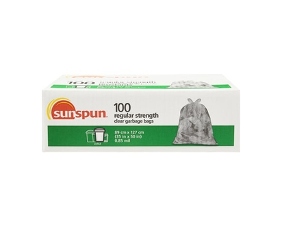 Clear Garbage Bags, Regular Strength - 100.0 EA