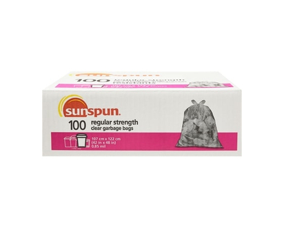 Clear Garbage Bags, Regular Strength - 100.0 EA