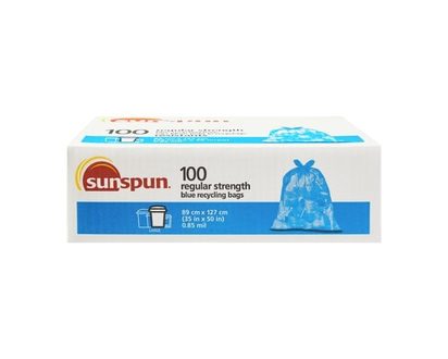 Blue Recycling Bags, Regular Strength - 100.0 EA