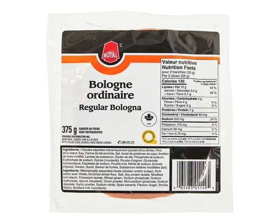 Royal Bologne ordinaire, en tranches - 375.0 G