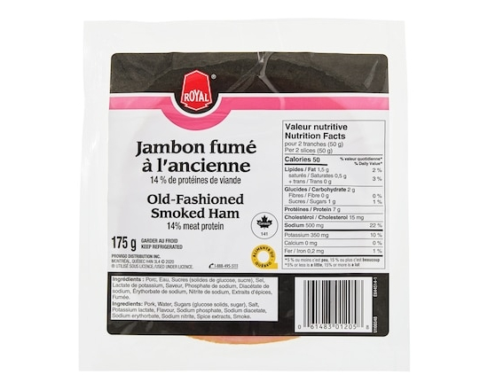 Royal Jambon fumé à l’ancienne, en tranches - 175.0 G