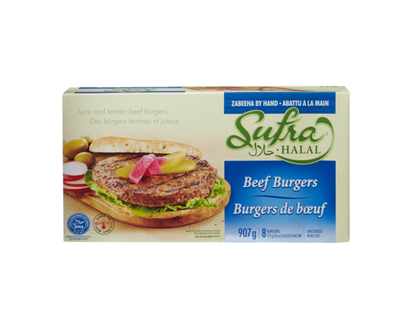 Sufra Halal Burgers de bœuf halal - 907.0 G