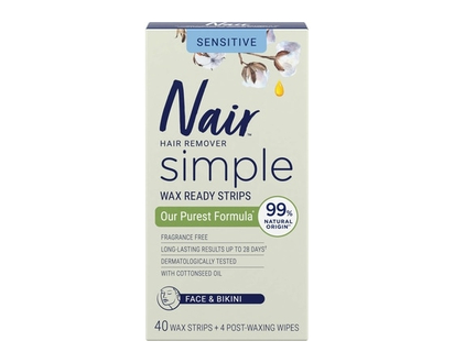 Nair Nair Simple Wax Ready Strips With Cottonseed Oil Face & Bikini - 40.0 EA