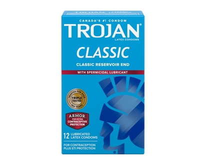 Trojan Classic Lubricated Condoms, With Spermicidal Lubricant - 12.0 EA