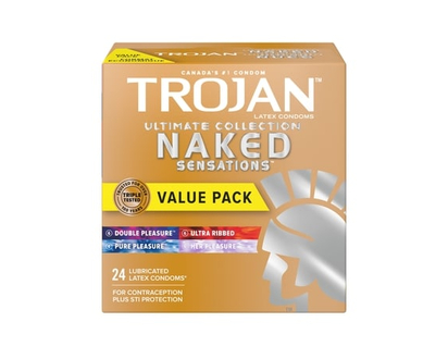 Trojan Condoms lubrifiés Sensations nues Collection ultime format varié - 24.0 EA