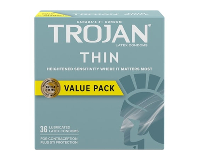 Trojan Thin Lubricated Condoms Value Pack - 36.0 EA