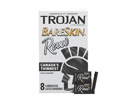 Trojan Condoms lubrifiés BareSkin Raw - 8.0 EA