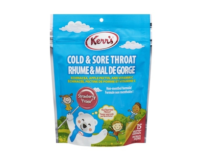 Kerr's Strawberry Cold & Sore Throat Lollypop Lozenges - 15.0 EA