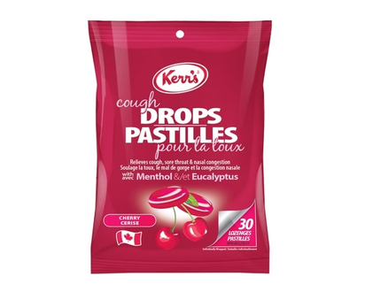 Kerr's Cherry Cough Drops, Methol & Eucalyptus, 30 Lozenges - 30.0 EA
