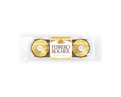 FERRERO ROCHER Fine Hazelnut Milk Chocolate, 3 Individually Wrapped Chocolates - 37.5 G