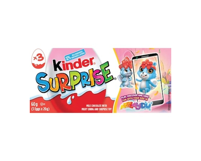 Kinder SURPRISE® Milk Chocolate Eggs with Toys, Pink Edition, 3 Pack - 60.0 G