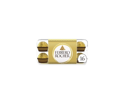 FERRERO ROCHER Fine Hazelnut Milk Chocolate Gift Box, 16 Individually Wrapped Chocolates - 200.0 G