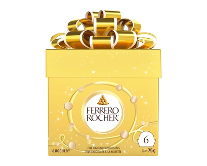 ROCHER Fine Hazelnut Milk Chocolate Gift Box, 6 Individually Wrapped Chocolates - 75.0 G
