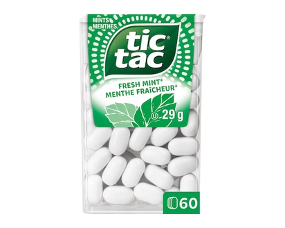 Tic Tac Menthe, Menthe fraîche, Bonbons à la menthe, 60 pilule - 29.0 G
