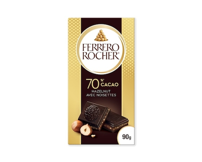 FERRERO ROCHER Premium Chocolate Bar, Dark Chocolate and Hazelnut Bar - 90.0 G