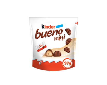Kinder BUENO Mini Milk Chocolate and Hazelnut Cream Candy Bars, 18 Individually Wrapped Pieces - 97.0 G