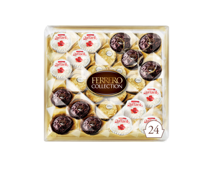 FERRERO ROCHER ROCHER, Fine Hazelnut Milk Chocolate Gift Box, 24 Chocolates - 259.0 G