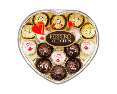 Ferrero COLLECTION Fine Assorted Chocolate Heart Shaped Gift Box, 16 Confections, Valentines Chocolate, Valentines Gift - 174.0 G