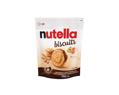 Nutella BISCUITS, Biscuits dorés fourrés d'une riche pâte à tartiner aux noisettes, paquet de 20 biscuits - 276.0 G