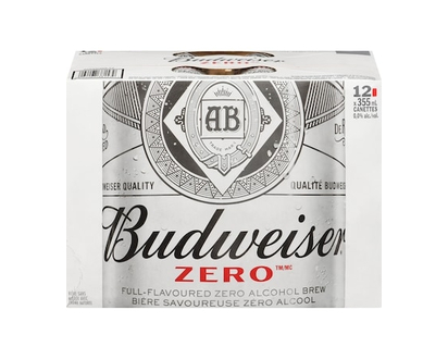 Budweiser Bière Zero Budweiser, canette, 12 x 355 mL ANG - 355.0 ML