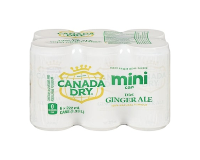 Canada Dry Diet Ginger Ale Mini Can - 222.0 ML